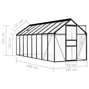 Berkfield Greenhouse Anthracite Aluminium 9.31 m2