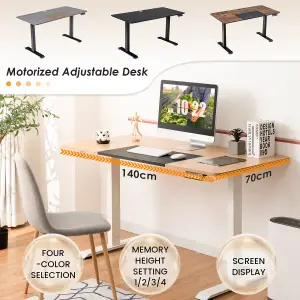 Costway Electric Standing Desk Stand-up Ergonomic Computer Workstation w/ Smart Controller