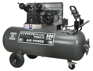 Sealey Air Compressor 200L Belt Drive 3hp with Front Control Panel SAC3203B