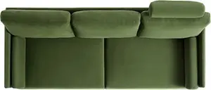 Timber Fern Green Velvet Sofa, 3-Seater - Daals - Sofas