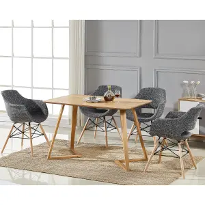 Single Olivia Fabric Dining Chair Upholstered Dining Room Chairs, Grey