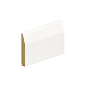 PACK OF 5 (Total 5 Units) - 14.5mm Thick Primed MDF Dual Purpose Chamfered And Round Skirting Board - 14.5mm x 144mm x 4200mm