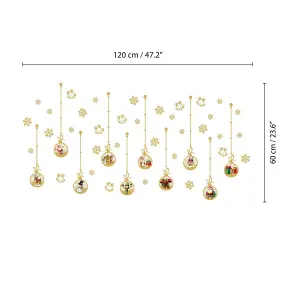 Matt Gold Christmas Ornaments Wall Stickers Wall Stickers Wall Art, DIY Art, Home Decorations, Decals