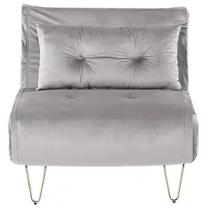 Beliani Modern Sofa Bed VESTFOLD Grey Velvet