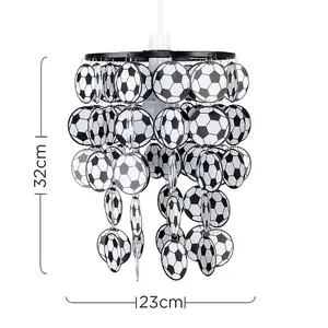 ValueLights Children's Black And White Football Bedroom/Nursery Ceiling Pendant Light Shade