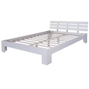 Mirielle Solid Wood Bed White / Super King (6') (180 x 200 cm)