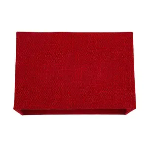 Contemporary and Sleek Deep Red Linen Fabric Rectangular Lamp Shade 60w Maximum