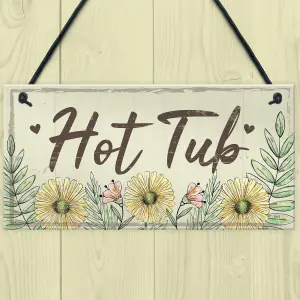 Red Ocean Hot Tub Sign Garden Plaque Decor Hanging Wall Door Shed Chic Novelty Sign Home Gifts For Her