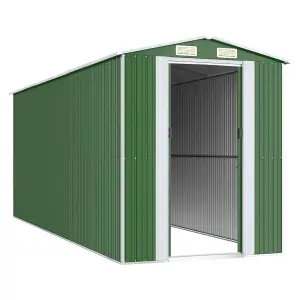 Berkfield Garden Shed Green 192x523x223 cm Galvanised Steel