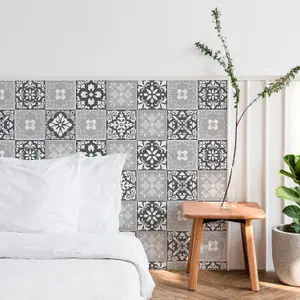 Walplus Classic Grey Mosaic Combo Tile Stickers