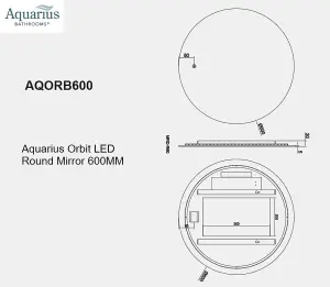 Aquarius Orbit LED Round Mirror 600MM