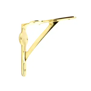 Oakcrafts - Pair of Solid Brass Gallows Style Shelf Brackets - 150mm x 150mm