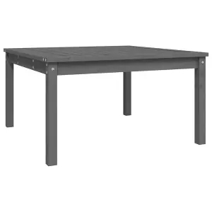 Berkfield Garden Table Grey 82.5x82.5x45 cm Solid Wood Pine