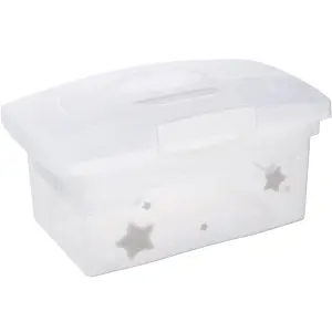 Keeeper Stars Traveller Organising Storage Box with Lid White