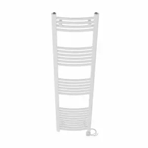 Right Radiators Prefilled Thermostatic Electric Heated Towel Rail Curved Ladder Warmer Rads - White 1600x400 mm