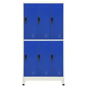 Berkfield Locker Cabinet Grey and Blue 90x45x180 cm Steel