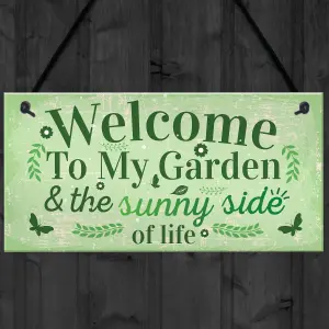 Red Ocean Welcome To My Garden Plaque Outdoor Shed Summer House Sign Novelty Chic Decor Friendship Gift