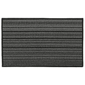 JVL Arona Machine Washable Latex Backed Doormat, 50x80cm, Black