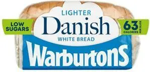 Warburtons Lighter Medium Sliced Danish White Bread 400G