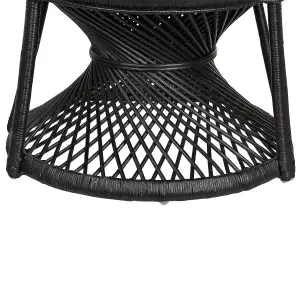 Peacock Chair EMMANUELLE Rattan Black