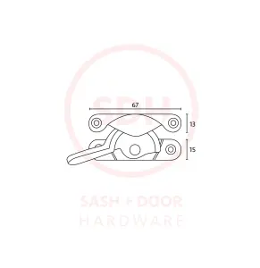 Non-Locking Sash Fitch Fastener - Satin Chrome