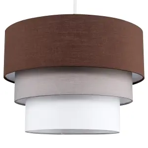 ValueLights Aztec Brown Ceiling Pendant Shade and B22 GLS LED 10W Warm White 3000K Bulb