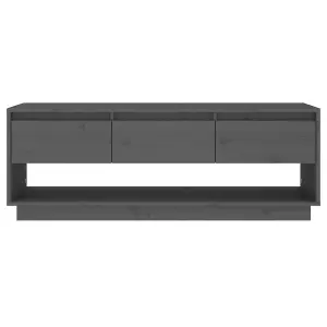 Berkfield TV Cabinet Grey 110.5x34x40 cm Solid Wood Pine