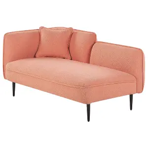 Left Hand Boucle Chaise Lounge Peach Pink CHEVANNES