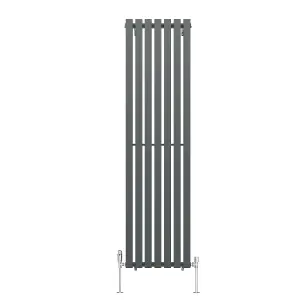 Right Radiators 1800x480 mm Vertical Single D Shape Flat Panel Designer Radiator Anthracite