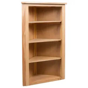 Berkfield Corner Shelf 59x36x100 cm Solid Oak Wood