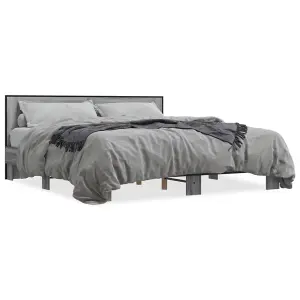 Berkfield Bed Frame without Mattress Grey Sonoma 180x200 cm Super King