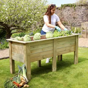 Zest Wooden Deep Root Planter Raised Vegetable Flower Bed Garden 1.8m