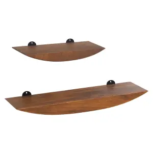 Hutch Set of 2 Solid Wood Wall Shelf Living Bedroom Kitchen Wall Mounted Floating Shelves