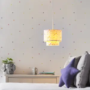 Printed Multicolour Polka dot 2-Tier Light shade (D)25cm