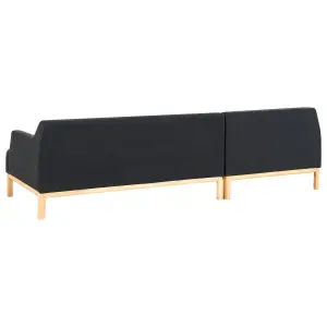 Right-Hand Corner Sofa SOSJO Black Fabric Right Hand