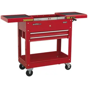 Durable Mobile Tool and Parts Trolley - Steel Red Storage Solution 770mm x 370mm x 830mm