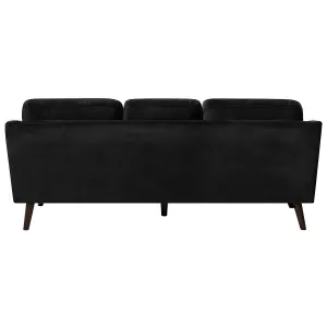 3 Seater Velvet Sofa Black LOKKA