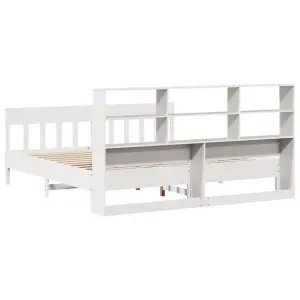 Berkfield Bed Frame without Mattress White 200x200 cm Solid Wood Pine