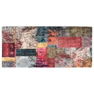 Rug Washable Patchwork 80x300 cm Multicolour Anti Slip