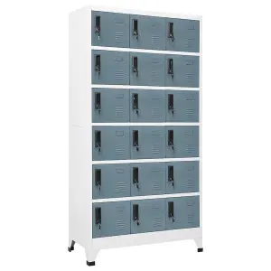 Berkfield Locker Cabinet Light Grey and Dark Grey 90x40x180 cm Steel