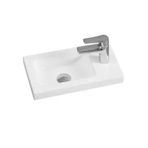 7112 Ceramic 40cm x 22cm Thick-Edge Slabtop Basin