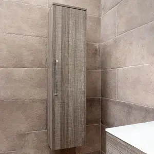 Novela Grey Wood Wall Mounted Bathroom Tall Storage Unit