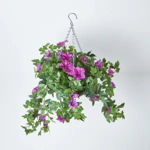 Homescapes Purple Petunia Hanging Basket, 80 cm