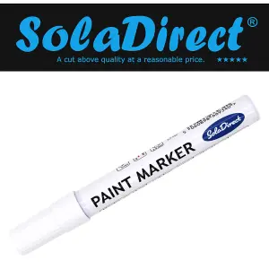 Oil-based Paint Marker Pen Permanent for Tyres Rubber Stone Leather Fabric Plastic Glass (White)