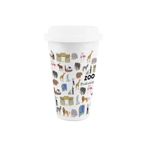 Zookeeper Ceramic Travel Mug - Humorous Zoo Worker Animal Gifts/Presents - Double-Walled Insulated Hot/Cold Drinks Flask Cup