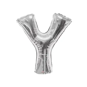 Apac Y Letter Foil Balloon Silver (One Size)