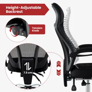 COSTWAY Ergonomic Swivel Mesh Office Chair with Footrest