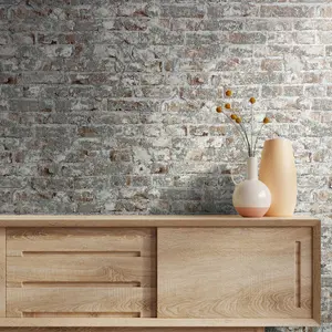 Galerie Industrial Effects Beige Glass Stone Brick Effect Wallpaper Roll