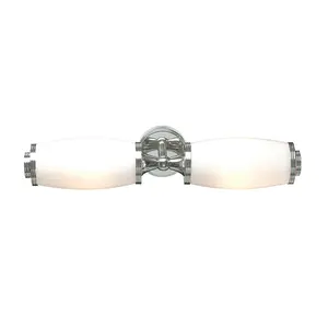 IP44 Wall Light 2 x Enc Glass Shades Polished Chrome LED G9 3.5W