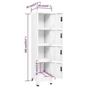 Berkfield Locker Cabinet White 38x45x180 cm Steel